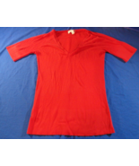 BANANA REPUBLIC SILK COTTON CASHMERE RED QUARTER SLEEVE V NECK WOMENS ME... - $32.02 CAD