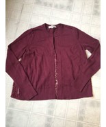 Ann Taylor Maroon Size Small Lace Back Cardigan Double Hook and Eye Front - £19.79 GBP