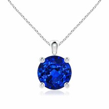 ANGARA 8mm Natural Blue Sapphire Solitaire Pendant Necklace in Silver for Women - £981.04 GBP+