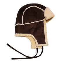 L/XL Unisex Land End Brown Hunting Trapper Winter Hat Cap Sherpa Lining ... - £22.41 GBP