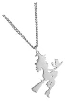 Dreamtimes Magic Little Witch Broom Cat Pendant Necklace and - £34.79 GBP