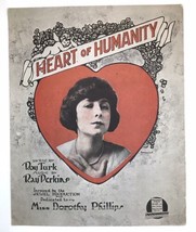 Heart Of HUMANITY-DOROTHY Phillips Silent FILMS-1919 Antique Sheet MUSIC-ARTWORK - £10.98 GBP