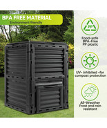 80 Gallon Garden Compost Bin Kitchen Food Waste Composter Bin Black Outdoor - £69.72 GBP