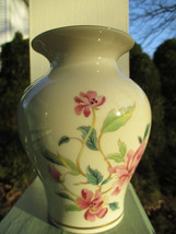 Lenox USA Vase Porcelain Barrington Collection Pink Floral Enamel Raised Dots - £14.85 GBP