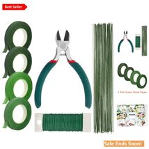 Floral Arrangement Tools Kit with Green Wire Tape and Cutter for DIY Bou... - $20.74