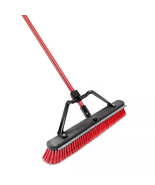 24 In. Heavy-Duty Multi-Surface Squeegee Push Broom with Brace and Steel... - $32.08