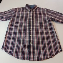 Saddlebred RN#31104 Button-Down Collar Men's Red & Black Plaid Shirt Size Medium image 5