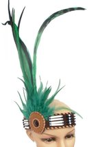 Terrpain Trading Ltd Ethical Native American Headdress Headband Beads &amp; Real Fea - £16.43 GBP