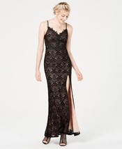 City Studios Juniors Lace Applique Slip Dress Color Black/Blush Size 5 - £91.16 GBP