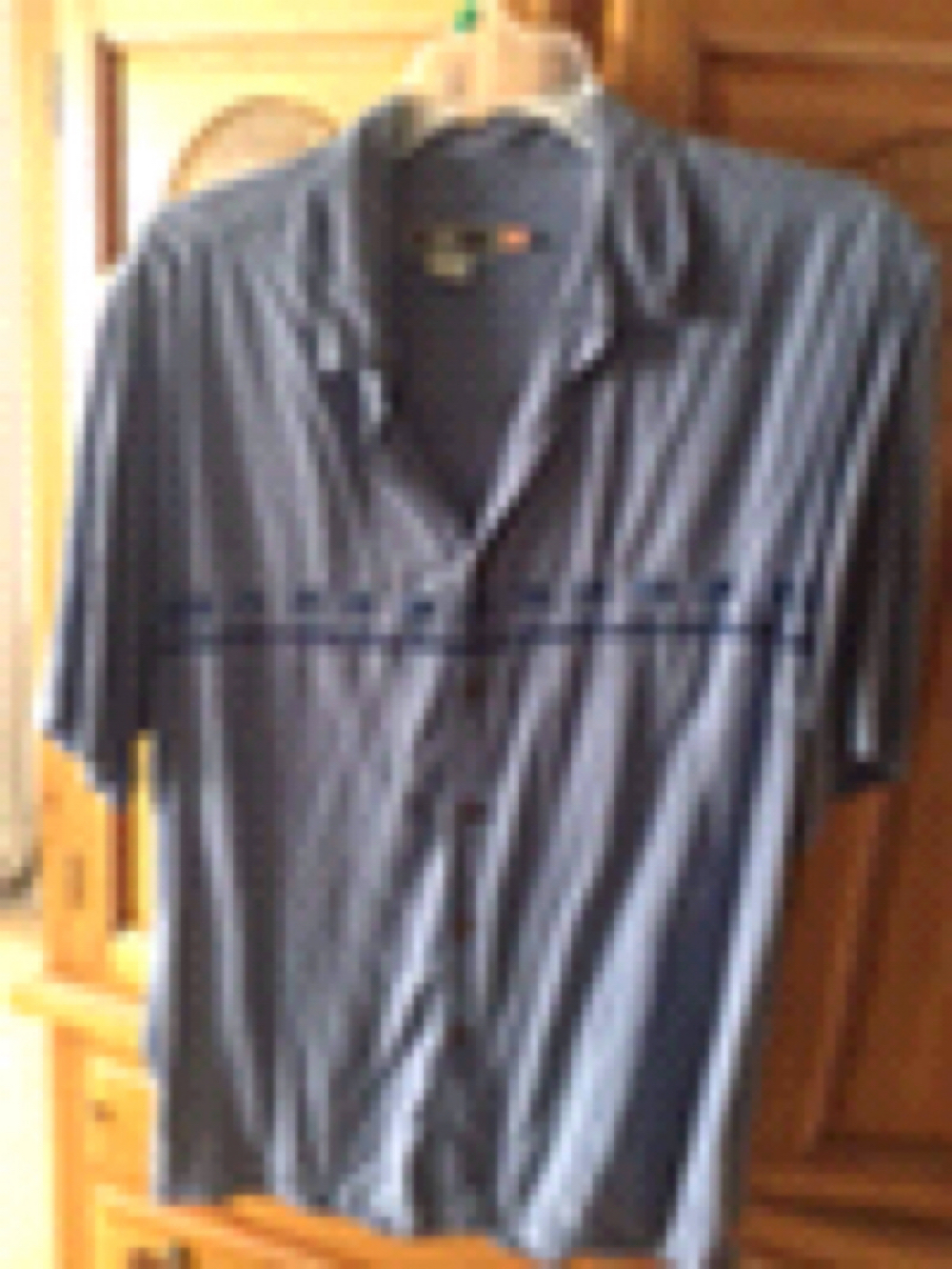 Primary image for Quiksilver Edition men’s size large blue gray short sleeve button front shirt