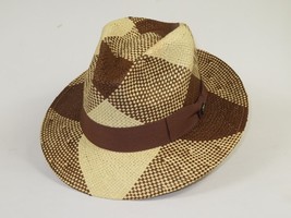 Men's Bruno Capelo Genuine Straw Fedora Hat Cubano CU404 Natural/Brown image 5