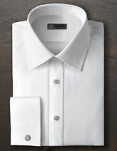Ike Behar 100% Cotton Twill Regular Collar No Pleat Tuxedo Shirt w/ French Cuffs - £71.20 GBP