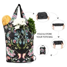 reusable grocery bag, tote, purse  or handbag &amp; pouch large vintage floral - $320.99 MXN