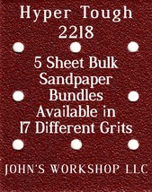 Hyper Tough 2218 - 1/4 Sheet - 17 Grits - No-Slip - 5 Sandpaper Bulk Bundles - $4.99