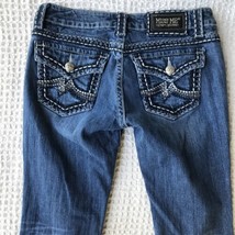 Miss Me Jeans Womens 28 Boot Cut Irene Boot Flap Pocket Distress Denim Pants - £22.34 GBP