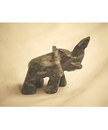 Onyx Stone Gray Carved Wild Elephant Animal Figurine Shadow Box Shelf De... - £11.82 GBP