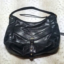 Botkier Black Metallic Leather Hobo Satchel Large Bag With Studs - £97.73 GBP