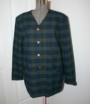 14  M/L Allison Daley Womens Plaid Medium Weigh Blazer Jacket Coat 14 Me... - £6.25 GBP