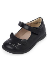 NWT The Children&#39;s Place Girls Black Cat Mary Jane Shoes 4 5 6 7 8  NEW - £14.95 GBP