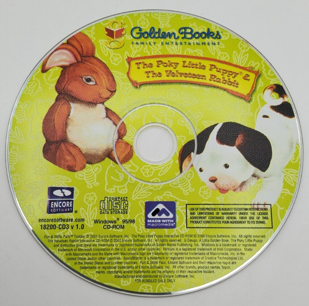 Golden Books: The Poky Litle Puppy &amp; The Velveteen Rabitt ~ Educational ... - $1.97