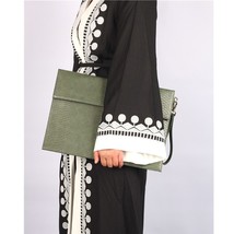 Fashion Green Ostrich Laptop Cover Handbag For Women 2023 Purse Big Capacity Bag - £82.88 GBP