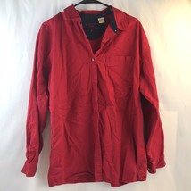 VTG Mountain Lake Men&#39;s Size XL Button Front Shirt Long Sleeve Red - $14.08