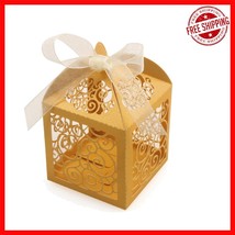 Beautiful Gold Laser Cut Party Favor Boxes - 100 Count for Memorable Events - $26.72