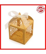 Beautiful Gold Laser Cut Party Favor Boxes - 100 Count for Memorable Events - $495.41 MXN