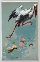 Stork After The Moment Leaves See You Later Postcard B44 - £6.34 GBP