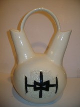 Tribal Vase Wedding gifts Handmade Double Spouted vase pitcher Artist signed - $250.00