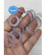 Violet  Ice Milky white agate rings  stone bands size 6 to 10US white ge... - $13.20 CAD