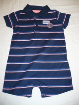 Carter&#39;s Child Of Mine Romper Boy&#39;s 0-3 MONTHS Boys Are Awesome Blue &amp; P... - $8.98