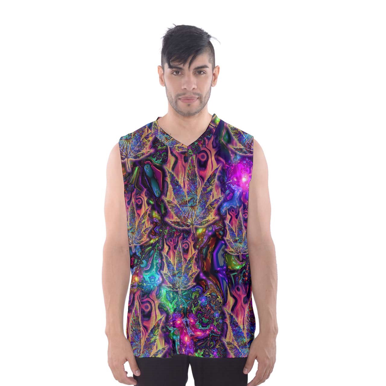 New cannabis weed psychedelic trippy sport Tank Top full print Tshirt - $22.99+