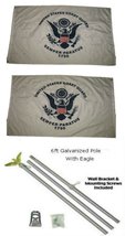 AES Coast Guard 3&#39;x5&#39; Polyester 2 Ply Double Sided Flag with 6&#39; Galvaniz... - $29.88