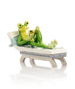 Keren Kopal Frog Reading hand made Trinket Box Decorated with  Austrian ... - $2,089.70 MXN