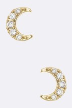 CZ Crescent Stud Earrings - £4.79 GBP