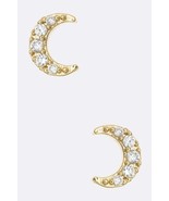 CZ Crescent Stud Earrings - £4.71 GBP