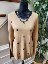 Merona Women&#39;s Khaki Cotton Round Neck Long Sleeve Pullover Sweater Size 2XL - £22.80 GBP