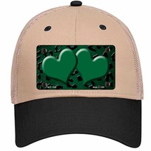 Green Black Cheetah Hearts Oil Rubbed Novelty Khaki Mesh License Plate Hat - £23.31 GBP