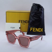 FENDI FE40101I 72S Transparent Coral/Bordeaux 50-23-145 Sunglasses New A... - $304.28