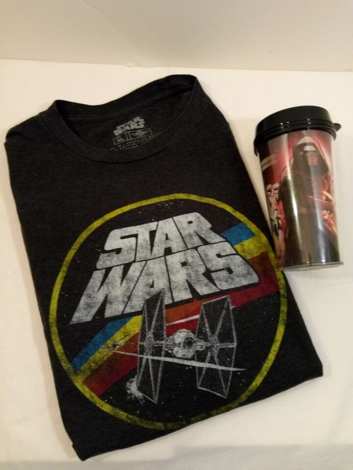 Primary image for Star Wars Classic Logo and Tie Fighter T-Shirt Size: XL & Star Wars Travel Cup