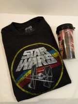 Star Wars Classic Logo and Tie Fighter T-Shirt Size: XL &amp; Star Wars Travel Cup - £11.05 GBP