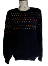 Christina Grant Vintage 80's Black Knit Sweater Size Large NWT - $39.99