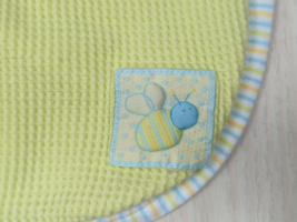 Tylkes by Carters vintage thermal waffle baby blanket green bee stripes ... - $5.93