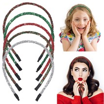 5 Pieces Christmas Headbands for Women Christmas Hair Accessories Sequin... - £22.55 GBP