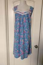 Croft and Barrow Blue Floral print Nightgown Size 4X 100% Cotton - £16.32 GBP