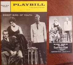 PLAYBILL &amp; Postcard - Sweet Bird Of Youth Paul Newman, Geraldine Page seen 1959 - £10.18 GBP