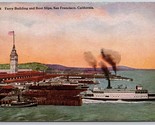 Ferry Building and Boat Slips San Francisco California CA UNP DB Postcar... - $9.85