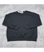 Fruit of the Loom Sweater Mens XL Black Plain Crew Neck Long Sleeve Band... - £23.37 GBP