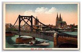 Boat Under Suspension Bridge Cologne on the Rhine Germany UNP DB Postcard U24 - £3.07 GBP
